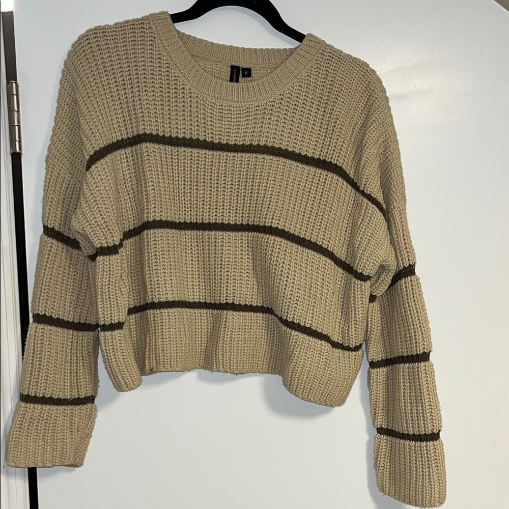 Beige Striped Sweater